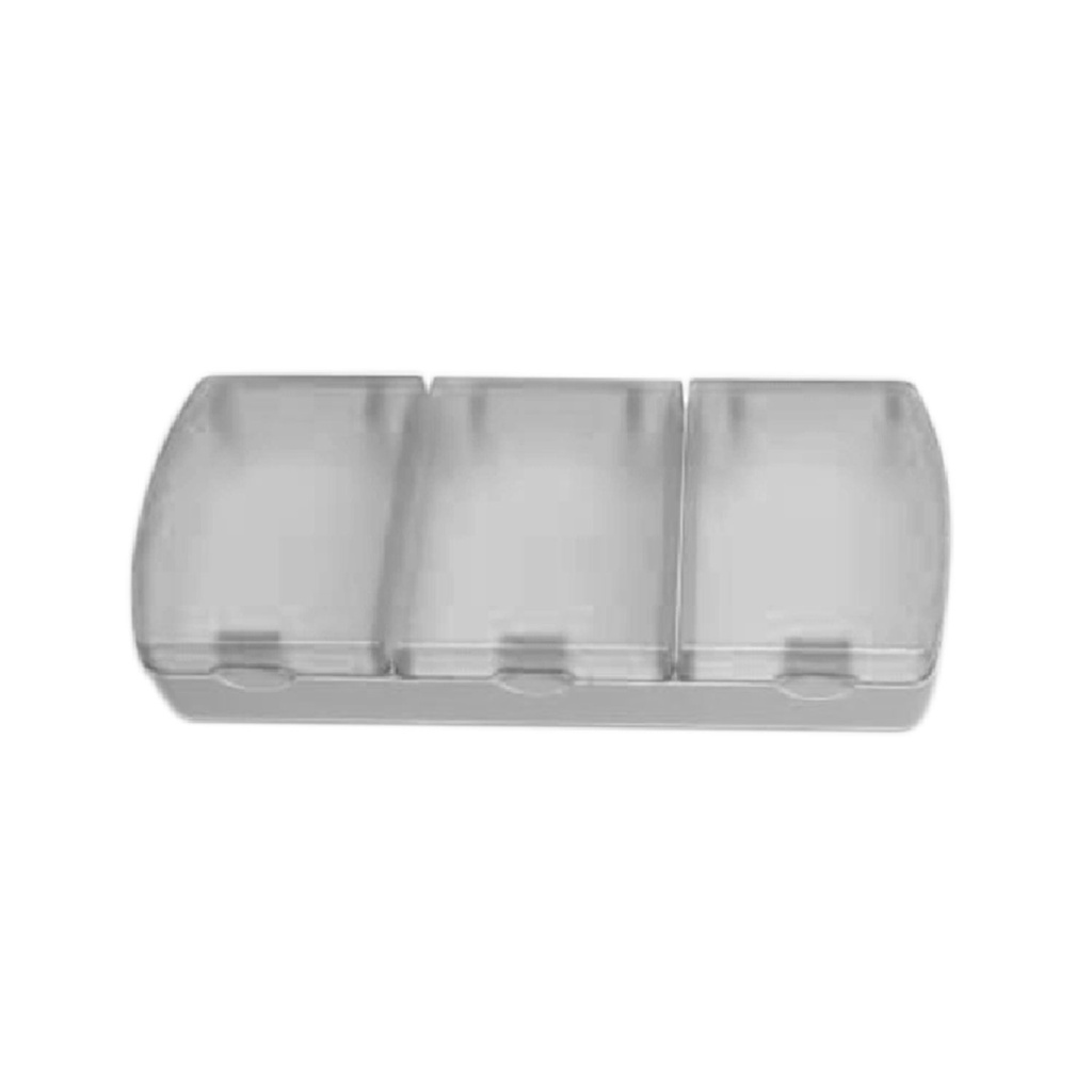 [S170114] pastillero, plástico, blanco, 8*3.4*1.5 cm , 3 compartimientos base blanca
