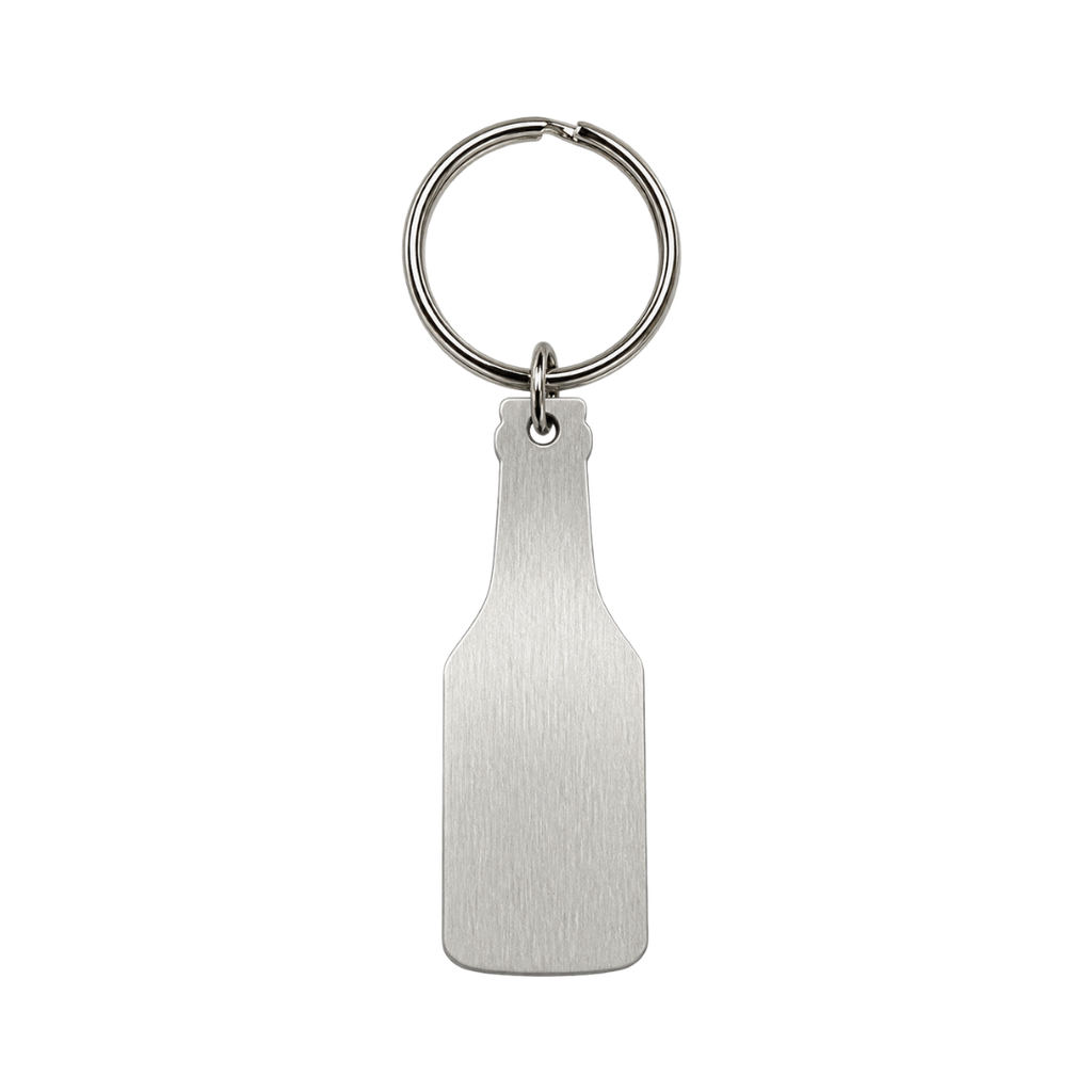 [P240432] llaveros, metal, plateado,  nd, en forma de botella