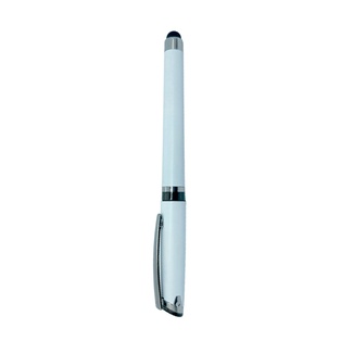 lapiceros, plástico, blanco, 14.5 cm siliconeado , con touch y tinta gel