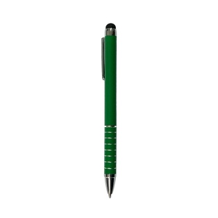 lapiceros, metal, verde, 12.5 centimetros, canis con touch y diseño de argollas