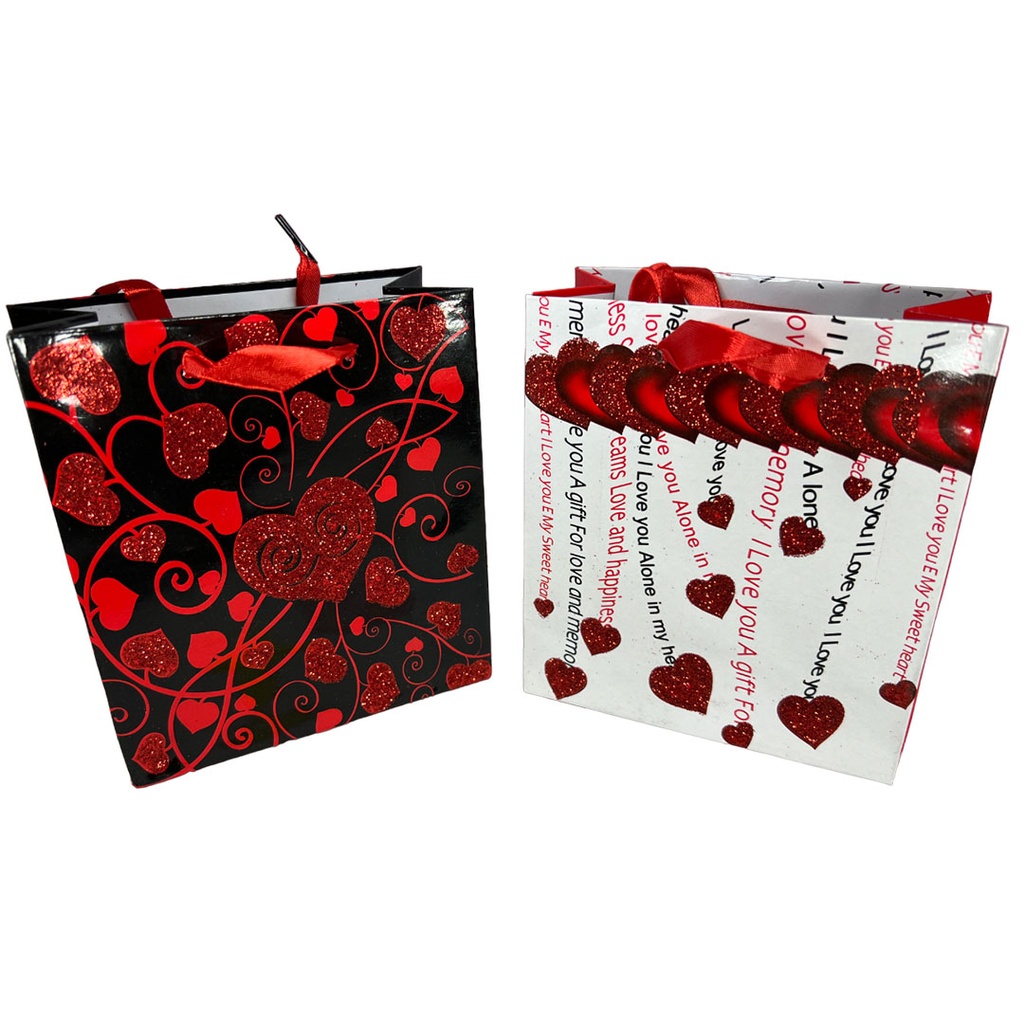 [F440627] bolsa de regalo diseño de corazones 13.5*15*6.5cm