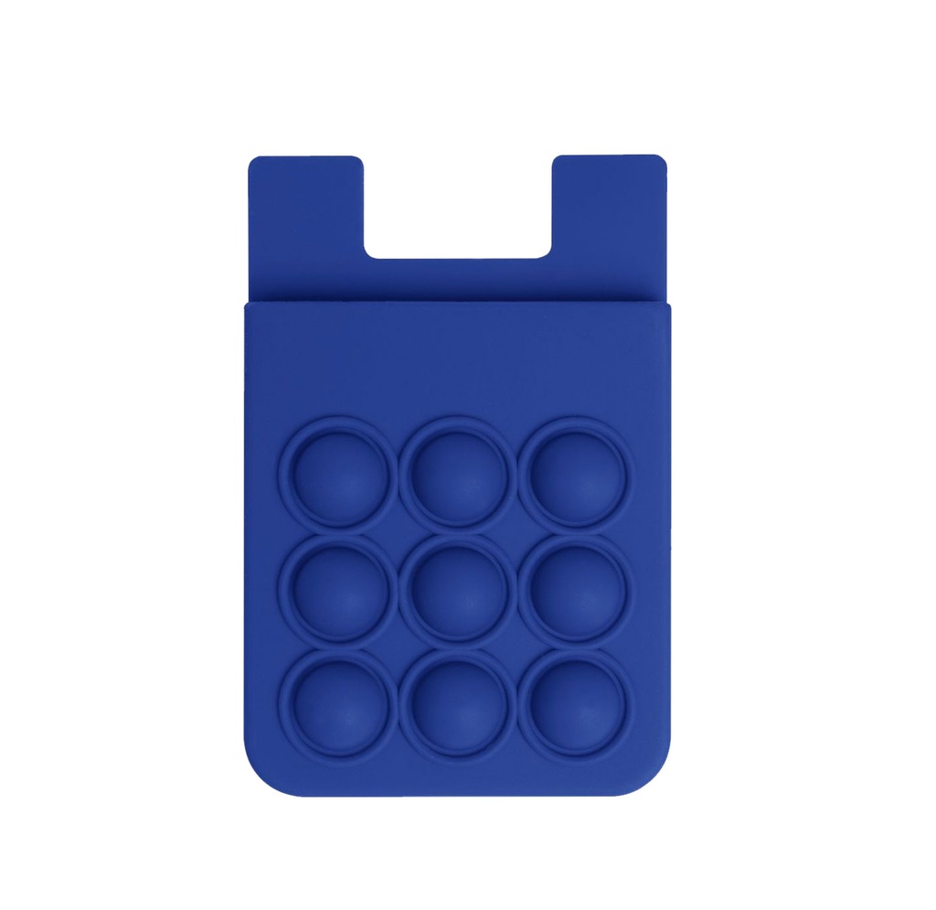 [P266032] tarjetero, silicón, azul reflex, 8.5*5.5*1.2 centimetros, pop up con adhesivo