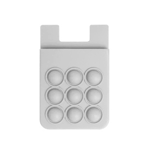 tarjetero, silicón, blanco, 8.5*5.5*1.2 centimetros, pop up con adhesivo
