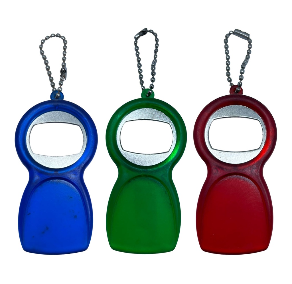 [P240386] llaveros, acrilico, surtido,  nd, con destapdor rojo y verde