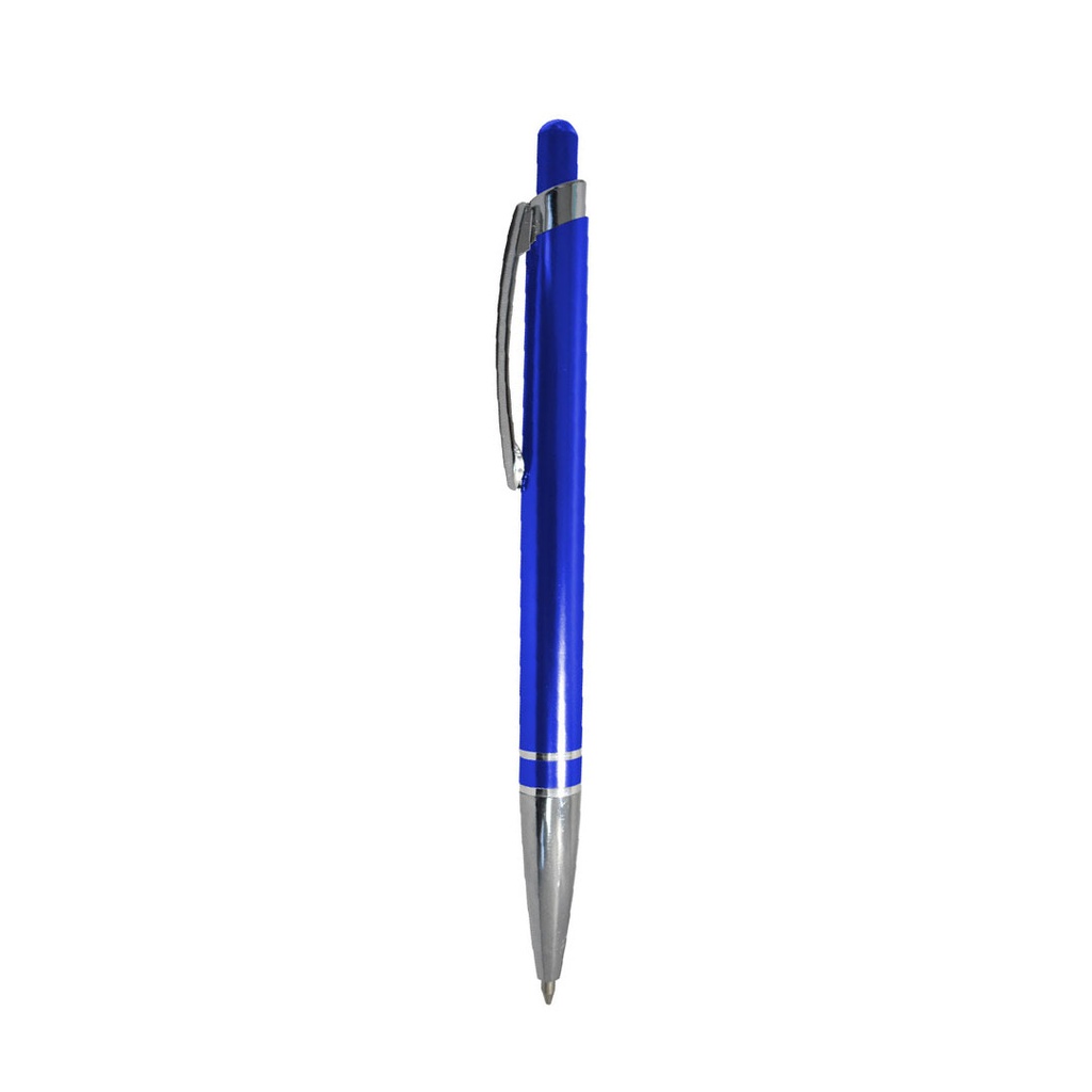 [P280569] lapiceros, metal, azul reflex, 14 centimetros, italy con clip plateado