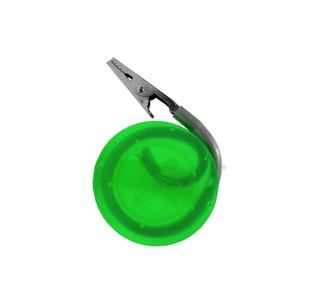 sujetador de papel, plástico, verde,  nd, redondo
