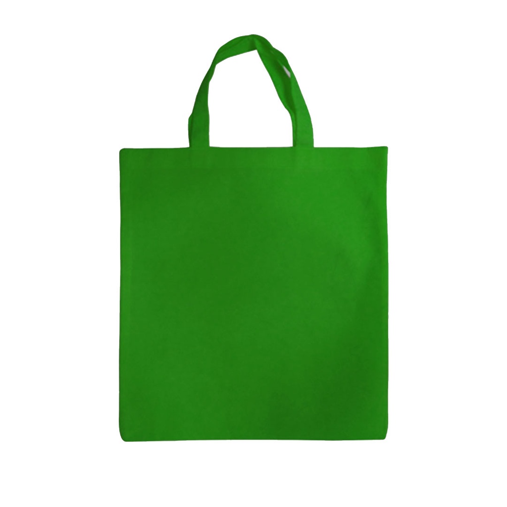 [P240148] bolsa, tela ecológica, verde, 80 gsm 40*35 centimetros, plana sin fuelle cosida