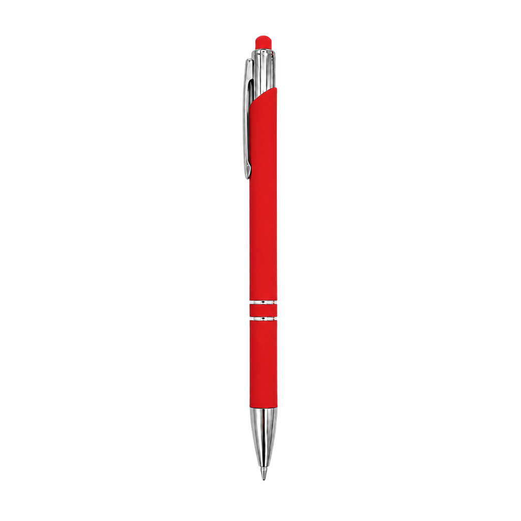 [P280732] lapiceros, metal, rojo, 14.5 cm, Lyra con recubierta de caucho  y touch