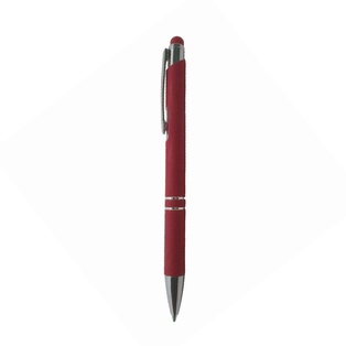 lapiceros, metal, rojo, 14.5 centimetros, con recubierta de caucho  y touch