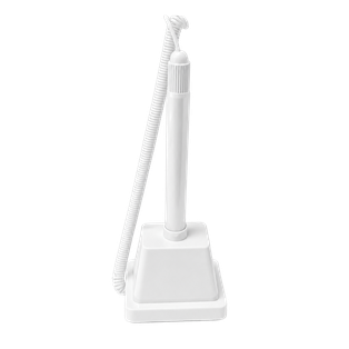 lapiceros, plástico, blanco, 18 cm top negro , base piramidal y resorte
