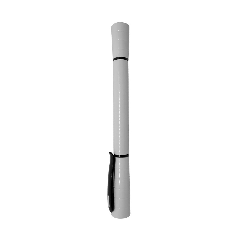 [P294009] lapiceros, plástico, blanco, 14 centimetros, head, con linterna