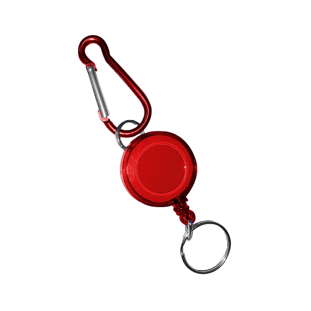 [P220878] porta gafete, plástico, rojo, 3*8 centimetros, tipo yoyo con arnes
