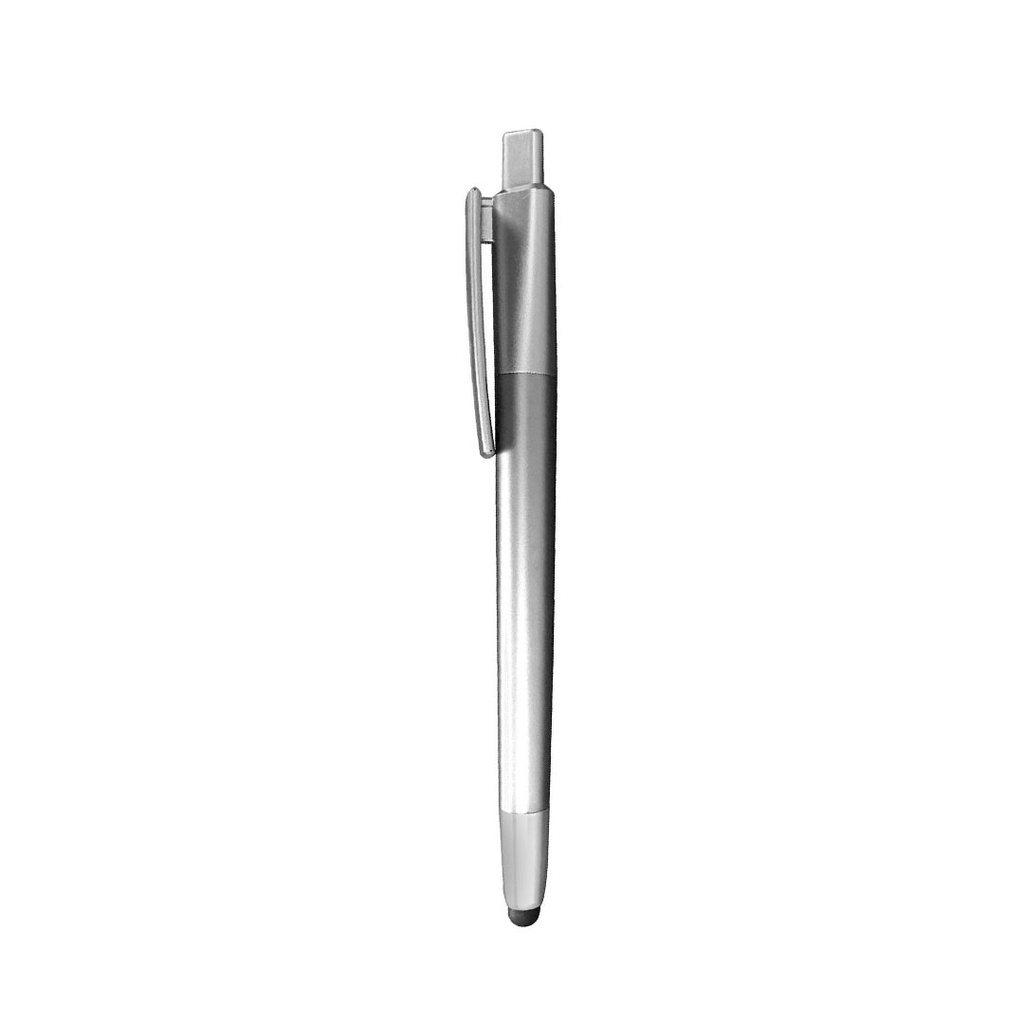 [P280683] lapiceros, plástico, plateado, 14.5 centimetros, tauri con boton , touch y luz interna