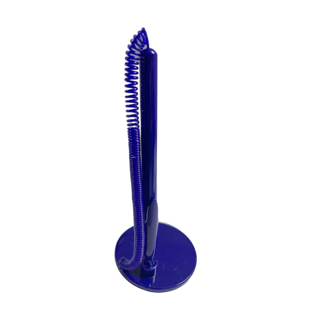 [P286000] lapiceros, plástico, azul reflex, 15.5 cm bank con , base redonda 6.5 cm y resorte