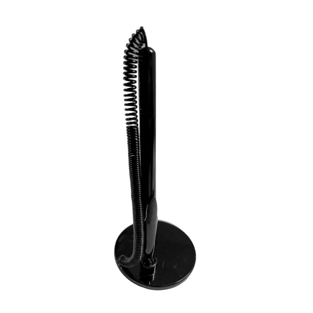 [P286037] lapiceros, plástico, negro, 15.5 cm bank con , base redonda 6.5 cm y resorte