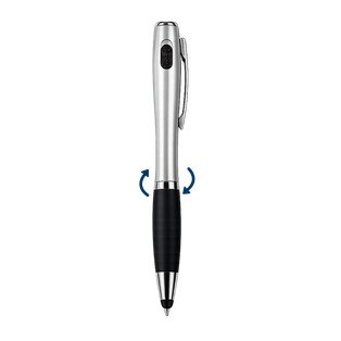 lapiceros, plástico, plateado,  nd, con linterna y touch
