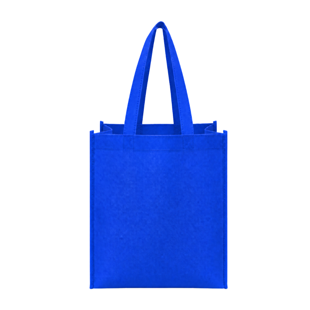 [P240041] bolsa, tela ecológica, azul reflex, 40*35*12 centimetros, con fuelle cosida