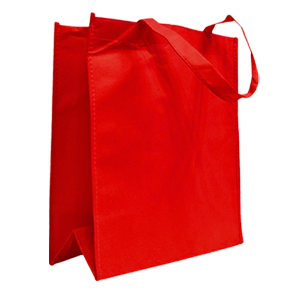[P240473] bolsa, tela ecológica, rojo, 40*35*12 centimetros, con fuelle cosida