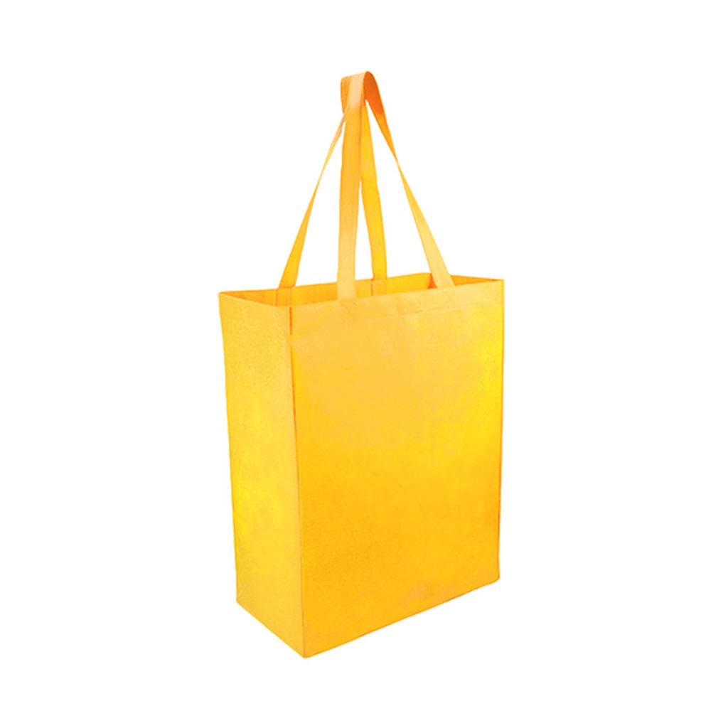 [P240478] bolsa, tela ecológica, amarillo, 40*35*12 centimetros, con fuelle cosida