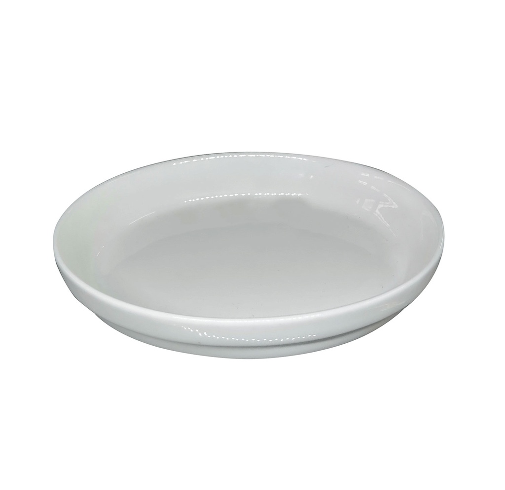 [H522202] plato, cerámica, blanco, 6.75 pulgadas, semi redondo