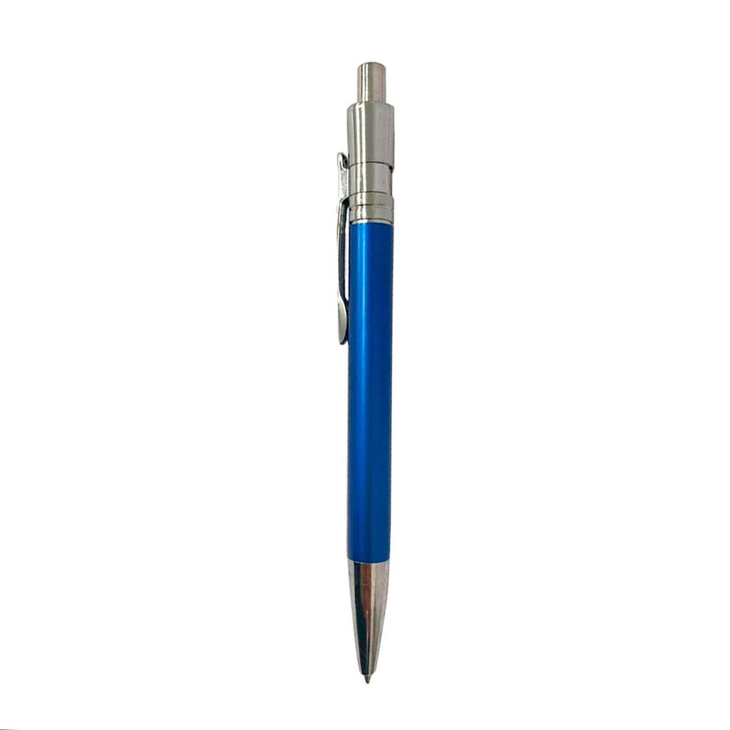 [P280297] lapiceros, metal, azul,  nd, con botón y punta plateada