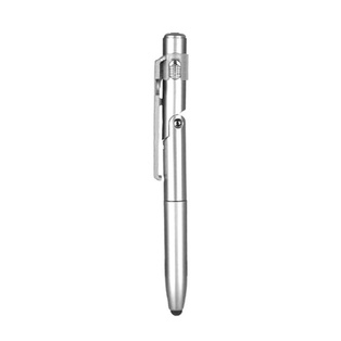 lapiceros, plástico, plateado, 13.5 cm reclinable , 3 en 1 con touch linterna y stand