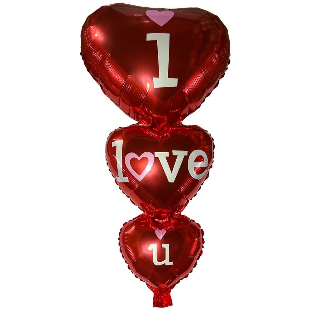 [F441302] globo aluminizado inflable, , , corazones , triple i love u