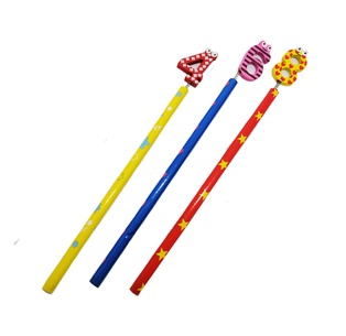 set de 3 lapiz con numeros