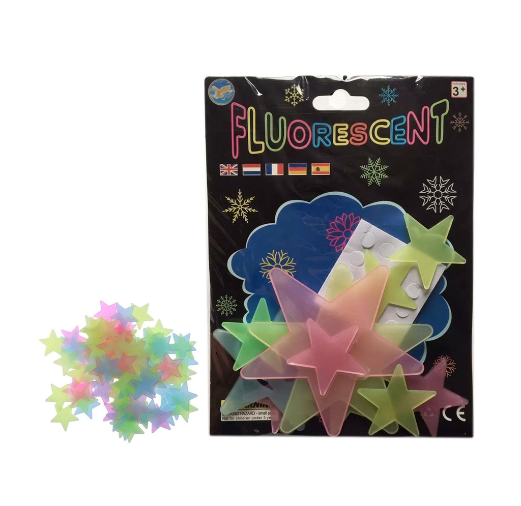 [J116065] set, plástico, , de estrellas , fluorecentes