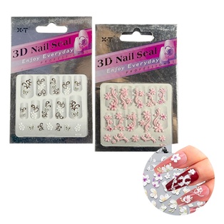 unas acrilicas con flores de 10*7 cm