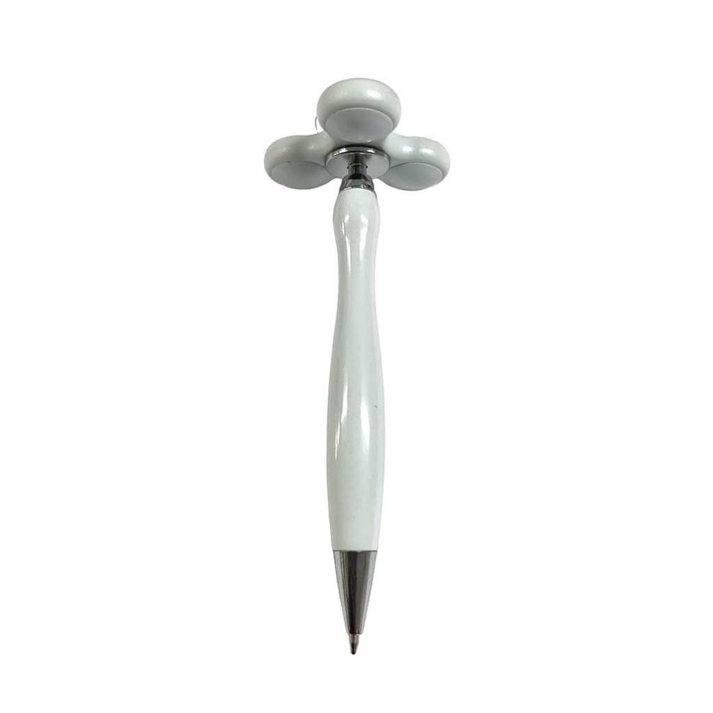 [P280718] lapiceros, plástico, blanco,  nd, con spinner