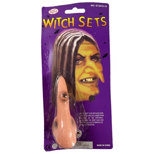 nariz de hule postiza de bruja  11.5*23 cm