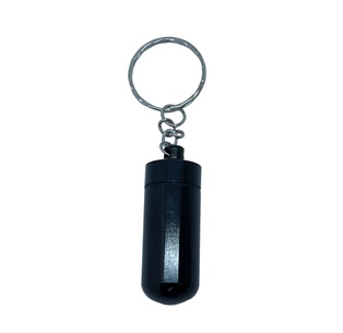 llavero pastillero tubular de aluminio negro  4.8*1.7cm