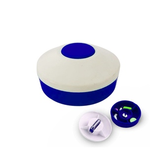 pastillero, plástico, azul,  nd, redondo