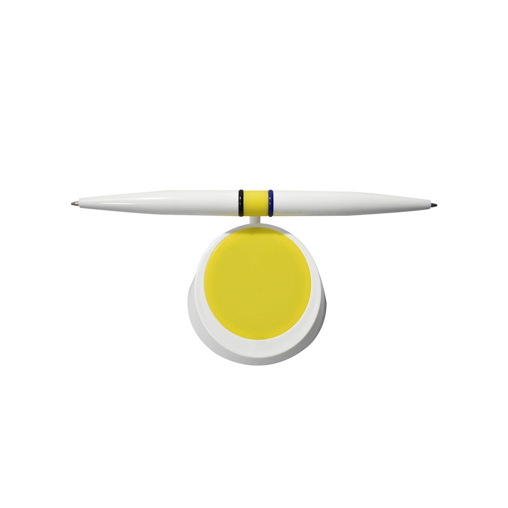 [P280717] lapiceros, plástico, amarillo,  nd, turn, con base redonda