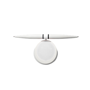 lapiceros, plástico, blanco,  nd, turn, con base redonda