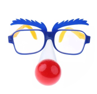 lentes con nariz de payaso plástico  para disfraz