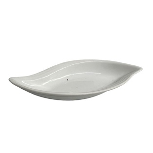 tazon, cerámica, blanco, 7.75 pulgadas, forma de hoja