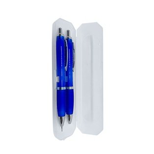 set, plástico, azul reflex, 14 centimetros, de lapicero y portaminas en estuche