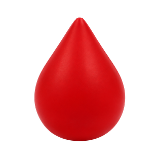 antiestres, pu, rojo, 8*6 centimetros, forma de gota,