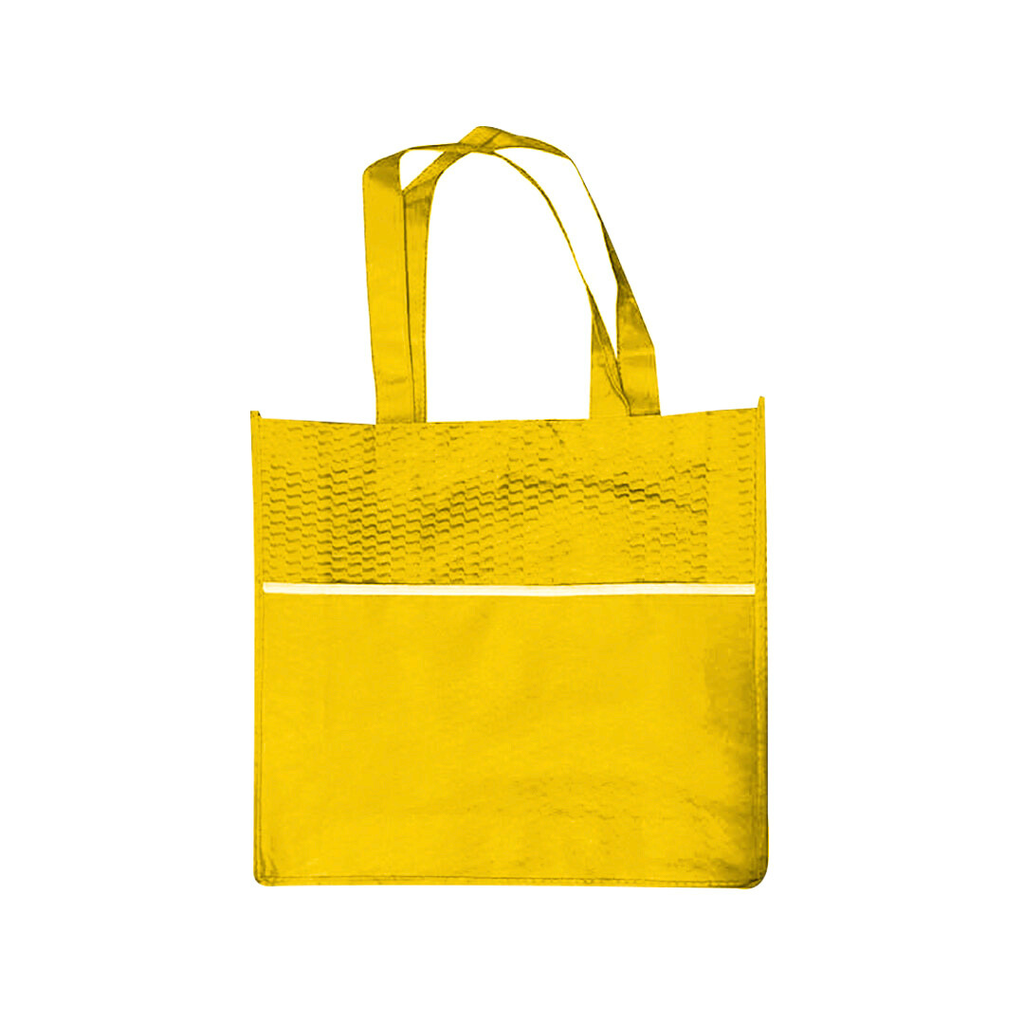 [P240686] bolsa, tela ecológica, amarillo, 38*32*10cm centimetros, con bolsa delantera