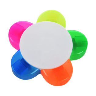 resaltador, plástico, , 9*9*2 centimetros, forma de flor 5 colores