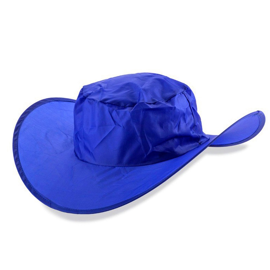 [P260265] sombrero, nylon, azul, 40 cm diametro , plegable en bolsa de tela
