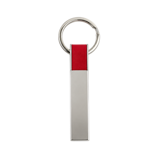 llaveros, aleación de metal, rojo, 1.4*6.4 centimetros, rectangular con cuerpo plateado