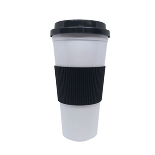 vasos, plástico, blanco, 600 ml 9*17*5.7 centimetros, gris manga aislante de temperatura