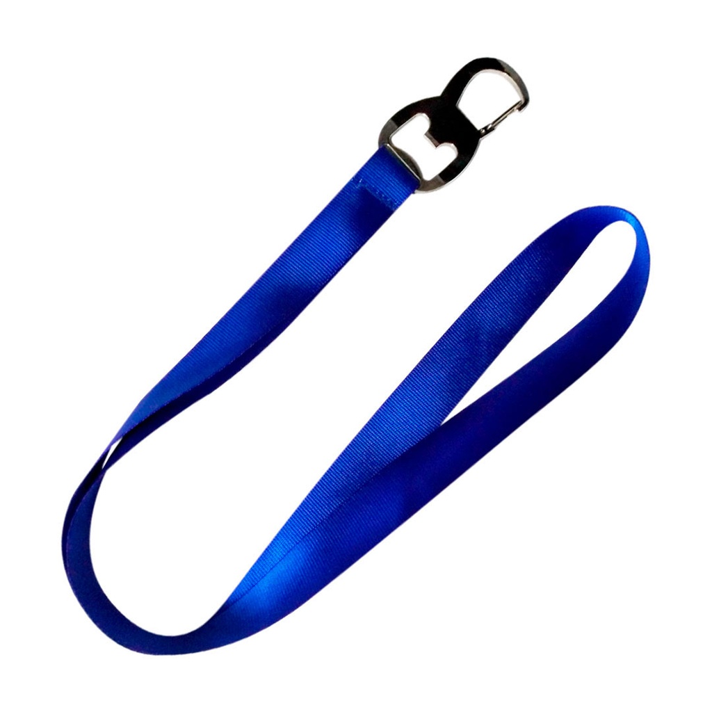 [P220254] cinta porta-gafete, tela, azul, 45*2cm centimetros, con destapador
