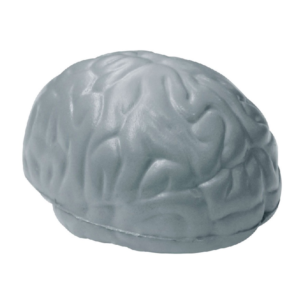 [P250583] ANTIESTRES, POLIURETANO, GRIS CLARO, 7.5*5.3*6.1cm cm, forma de cerebro