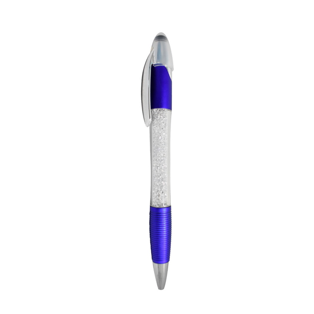 [P280783] lapiceros, plástico, azul reflex, 15.3 centimetros, con touch y diamantes internos