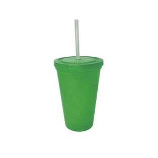 vasos, plástico, verde, 650 mililitro, de 9.5*23.6cm con pajilla