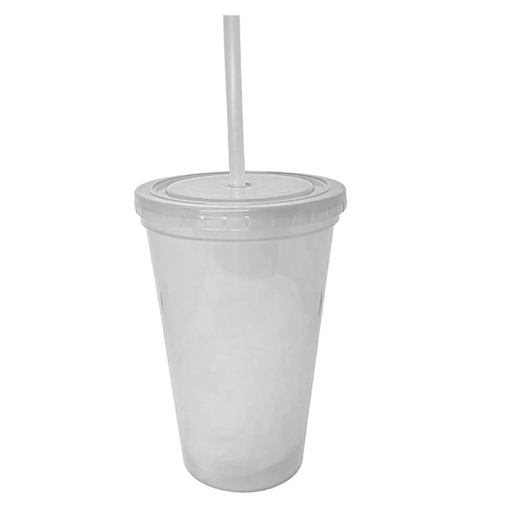 [P250737] vasos, plástico, transparente, 650 mililitro, de 9.5*23.6cm con pajilla